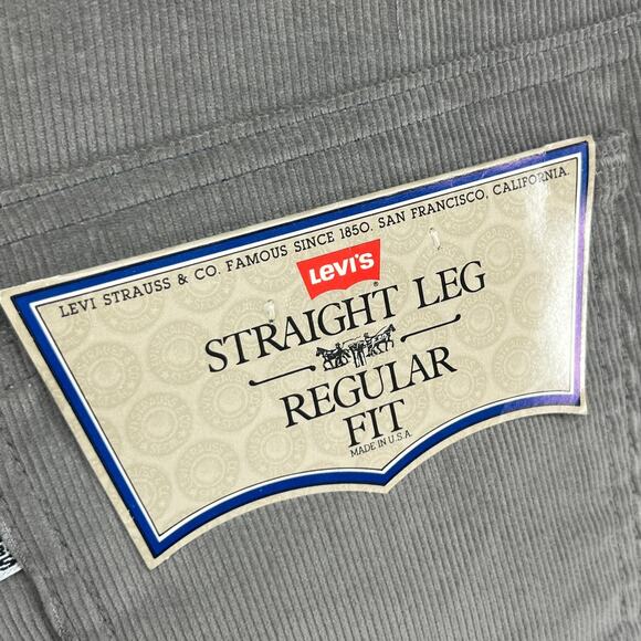 LEVIS 536 Pants Men 34x36 '86 Fine Corduroy White Tab Gray Jeans USA VTG NEW NOS - Picture 9 of 16